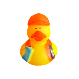 Custom 2 Polegada Amarelo Banho Pato Especializada Ponderada Brinquedo Vertical Flutuante para Bebê Banheira Partido Favor <span class=keywords><strong>Rubber</strong></span> Duck Race - Product Image 3