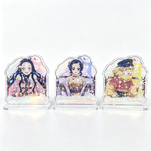 Standee Acrylique Holographique Anime Étoile de <span class=keywords><strong>Neige</strong></span> d'Hiver Personnalisé en Usine, Impression UV Double Face, Base Transparente, Cadeau en Gros pour Fans de Bande Dessinée - Product Image 1
