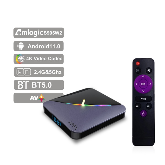 IHOMEMIX A95X FAIRII W2 Amlogic S905w2 Slim 2 Gb 4gb Ram 64 Rgb Light Smart Rtc Android Tv Box