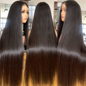 Fait sur mesure 36 pouces HD 13*5 Patchwork soyeux droite médical cheveux humains avant de lacet perruque 250% densité 10 ans vierge crue - Product Image 1