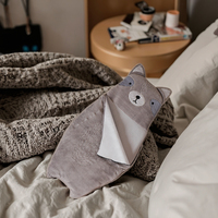 Asweets Sac de couchage raton laveur gris chaud intérieur-extérieur en peluche douce en forme d'animal pour enfants