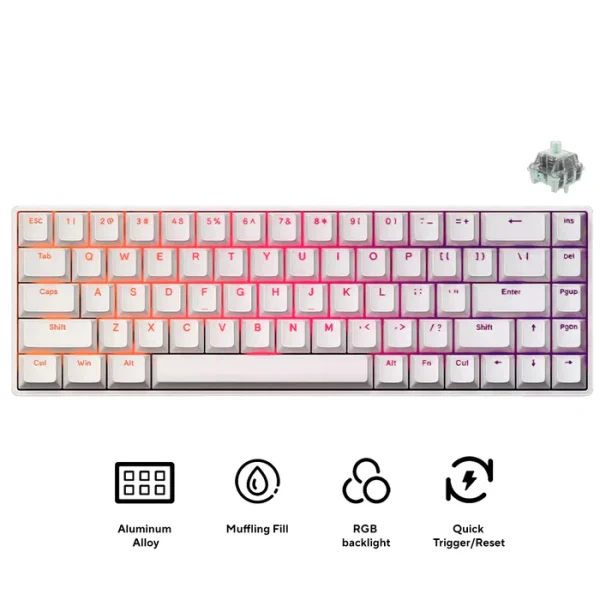 MADLIONS FIRE68 Magnetic Switch Keyboard 65% Hall Effect Gaming Keyboard Wired RGB Mechanical
