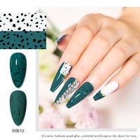 Nail Art professionnel, effet de tache noire hybride, trempage Uv/LED, coquille d'œuf, couche de finition mate