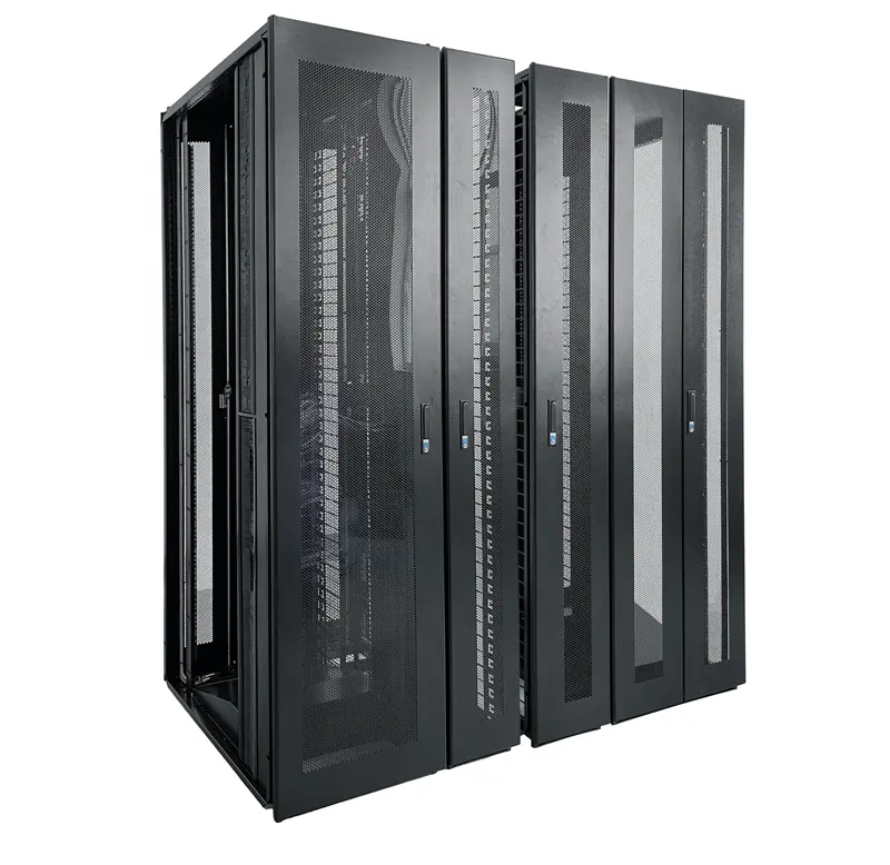 Шкаф для сети 32U 42U 48U 800x900, холоднокатаный стеллаж для сервера, 19 дюймов, вход данных, регулируемый напольный вертикальный монтаж