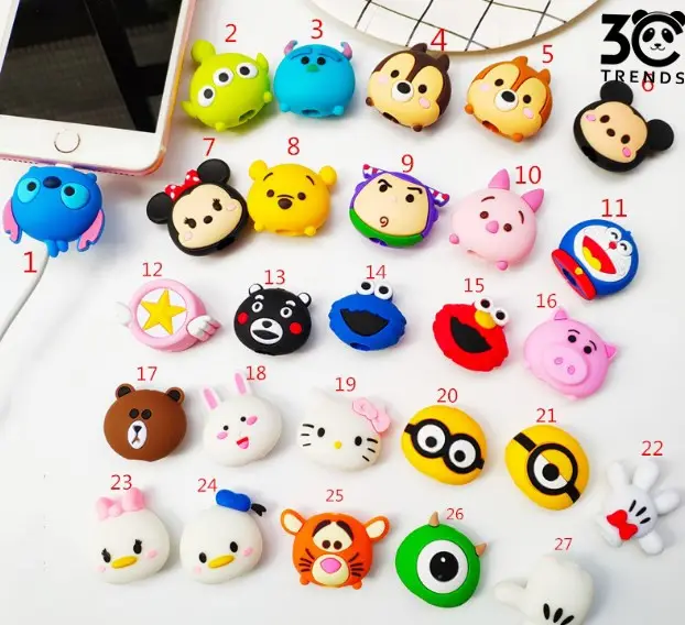 Cute Cartoon Cable Protector For iPhone4 4s 5 5s 6 6plus 6s 7 8 USB Charging Data Line Cord Protector Case Cable Winder Cover