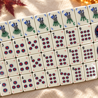 Ensemble de Mahjong Américain Original d'Halloween en Gros, 160 Tuiles avec Tapis Violet, Supports en Acrylique, Sac de Transport, Jeu de Luxe, Cadeau, OEM ODM