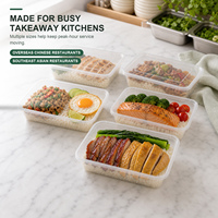 Conteneur alimentaire jetable empilable en PP pour la préparation des repas, compatible micro-ondes, pour la restauration et le traiteur