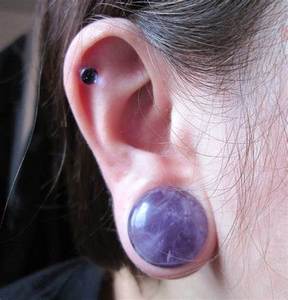 Đá tự nhiên Tai thịt đường hầm cắm xuyên bùng phát duy nhất với O-ring thạch anh tím đá Tai Đo giãn nở 3-16mm - Product Image 6