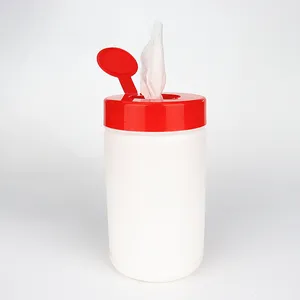 Empty HDPE canister for wipes 1L Plastic baby wet wipes canister customized color empty pp wet wipe container