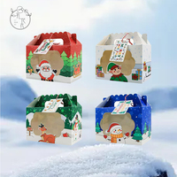 Boîtes en carton pliables recyclables avec fenêtre transparente pour cadeaux de Noël, friandises et bonbons pour enfants, idéales pour les fêtes de Noël