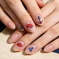 Autocollants pour ongles 5D en relief, motif marin vintage, ancre, auto-adhésifs, rétro, DIY, décorations pour manucure, nail art