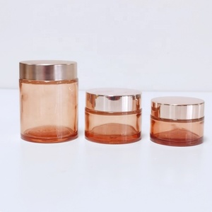 Amber Glass <b>Jar</b> 60g 100g 200g <b>Empty</b> Cosmetic Containers Cream <b>Jar</b> Packaging Glass Bottles with Plastic Cap - Product Image 6