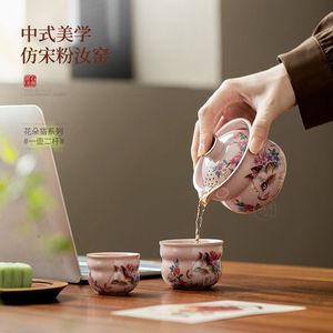 Juego de Té de Cerámica Retro, 1 Tetera y 2 Tazas, Portátil para Viajes y Uso Doméstico - Product Image 4