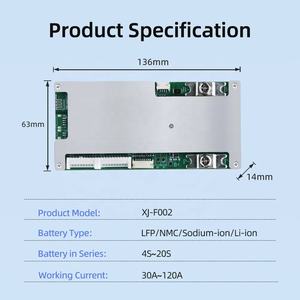 XJ Akıllı <span class=keywords><strong>BMS</strong></span> 4S-20S 30A-120A 15S 16S 19S <span class=keywords><strong>48V</strong></span> 60V 72V <span class=keywords><strong>40A</strong></span> 50A 60A 80A BT RS485 UART <span class=keywords><strong>BMS</strong></span> Dengeleyici NTC LifePO4 NMC Li-ion Sodyum-iyon - Product Image 6