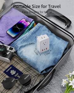 यूरोपीय यात्रा प्लग एडाप्टर के साथ 3 एसी आउटलेट 2 यूएसबी ए और 1 प्रकार-सी पोर्ट 110-240v इटली के लिए - Product Image 2