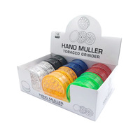 Vente en gros Broyeur d'herbes en plastique 60mm 3 parties Broyeur d'épices en plastique avec logo personnalisé d'herbes
