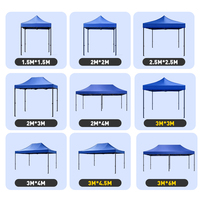 Tente de camping pliable imperméable en tissu Oxford avec fenêtre transparente, triple couche, montage automatique, tailles 3x3m/3x4.5m/3x6m, pour le sport