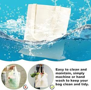 <span class=keywords><strong>Sac</strong></span> fourre-tout en toile beige fabriqué en usine, personnalisable et imprimable, pour le shopping et le rangement - Product Image 4