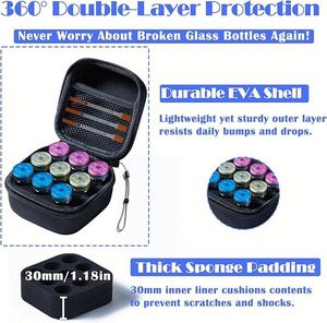 Étui de transport isotherme pour insuline, compatible avec les flacons standard U-100 de 10 ml, noir (9 compartiments) - Product Image 6