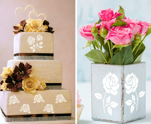 6 pouces Design <span class=keywords><strong>Rose</strong></span> <span class=keywords><strong>Fleur</strong></span> Pochoirs pour Peinture sur Bois Toile Mur Meubles Dessin Floral Pochoirs Décorations - Product Image 4