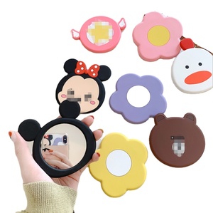 Custom Hand Makeup Mirror Portable PVC Cartoon Design Convenient Cosmetic Mirror-Promotional Gift