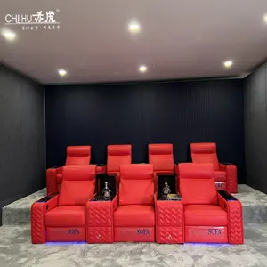 Mobiliário de teatro 7D motion ride cadeira de cinema para uso doméstico assentos de cinema 6 assentos com massagem