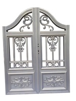 Puerta principal de entrada abatible soldada de aluminio personalizada