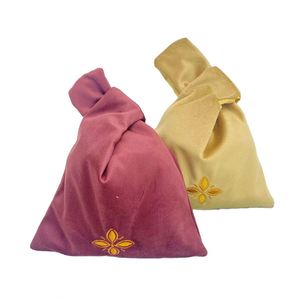 Thickened Double-Layer Japanese-Style Velvet Knotted <b>Wrist</b> <b>Bag</b> Light Literary Casual Handbag & Coin Purse Gift - Product Image 1
