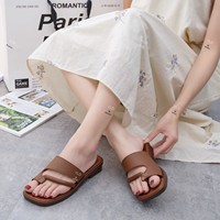 Sandales décontractées d'été pour femmes à talon bas carré, à deux brides, à bout ouvert, style claquettes et mules, pour l'extérieur, vente en gros