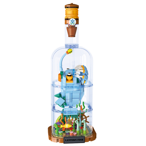 393 pièces Blocs de construction LED Poisson-pêcheur et Bouteille de courant, Bioluminescence des grands fonds, Jouets éducatifs STEM pour enfants, Décoration d'intérieur, Cadeau - Product Image 1