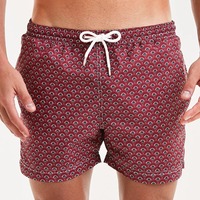 Shorts de bain imprimés personnalisés pour hommes, fabriqués en tissu recyclé, séchage rapide, cordon de serrage, taille élastique, respirants