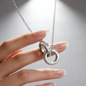 Collar de Plata Ley 925 con Colgante de Pie de Pájaro y Pequeña Huella, Regalo para Bautizo, Primera Comunión, Niña, Mayorista - Product Image 1
