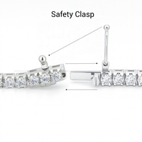 Bracelet tennis JJ BRAVO en or blanc massif 14 carats avec diamants de laboratoire taille brillant 3 mm pour femmes et hommes, plaqué rhodium