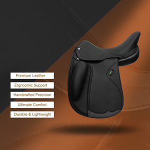 Silla de Montar Inglesa de Cuero Genuino Wille, Silla de Montar Premium para Caballos, Negra y Marrón, 17 y 18 Pulgadas - Product Image 2
