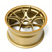Velg Roda Tempa Aluminium Alloy 18-24 Inch Warna Perunggu Bibir Oranye 5 Lubang Logo Kustom Model Jari-jari Terpisah untuk Mobil Sport SUV Grosir