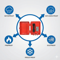 Téléphone antidéflagrant pour environnements dangereux IP66, fabricant chinois, certifié ATEX, IP SIP, industriel, mural, Atex
