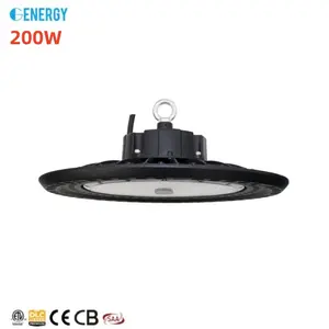 Precio competitivo ETL DLC CE aprobado 200W UFO LED High Bay Light parking garage luminarias LED High Bay light