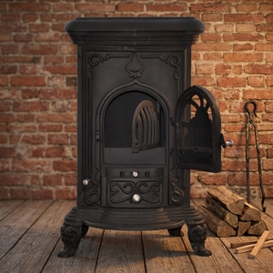Poêle à bois classique <span class=keywords><strong>en</strong></span> <span class=keywords><strong>fonte</strong></span>, 10 kW de puissance thermique, pour appartement et hôtel - Product Image 2