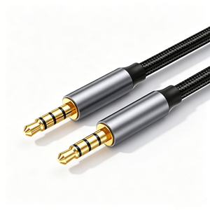 Câble Jack Stéréo Blindé TRRS 4 Pôles Tressé 3,5 mm Mâle AUX pour iPad, Téléphones Samsung, Casques, Tablettes, Voitures et Stéréos Domestiques - Product Image 1
