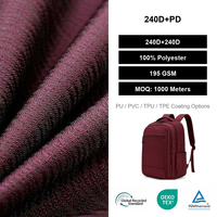 Tissu Oxford 100% Polyester OEM 240D, résistant au vent et aux déchirures, avec revêtement WR pour bagages d'extérieur, tentes, auvents, sacs à dos, enduit PU/PVC/TPU