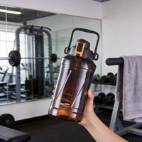 Bouteille Longstar moderne de 2,5 L sans BPA, sans fuite, écologique, réutilisable, étanche, avec corde, pour le camping, la randonnée et les activités de plein air