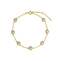 Bracelet en argent sterling S925 avec 7 opales, quartz de luxe léger, bracelet à breloques polyvalent, bijoux de célébrité d'Internet, cadeau