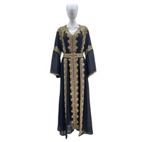 Robe de fête noire pour femmes Caftan Kaftan Vestido Eid Femme musulmane Abaya Robes longues de fête 2026