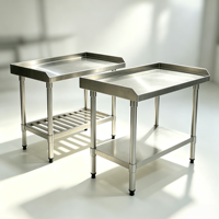 Comptoir de travail commercial en acier inoxydable pour cuisine professionnelle avec étagère inférieure à lattes pour restaurant et hôtel