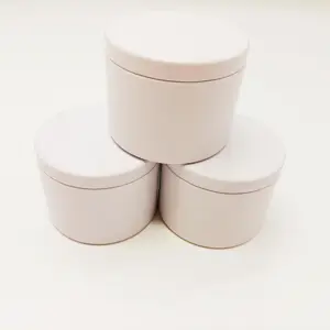 Nhà Máy Trực Tiếp Rỗng Luxury Candle Tin Container 4Oz Matte Trắng Nến Tins Với Nắp