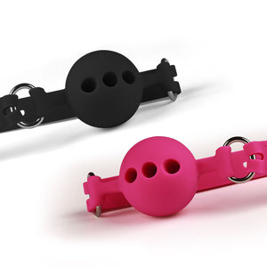 SM gag ball, erotic gag <b>plug</b> with hole, soft <b>rubber</b> gag ball, large, medium and small sizes, all silicone gag <b>plug</b>, export - Product Image 1
