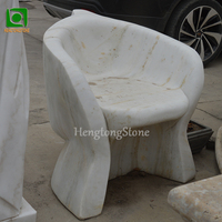 Décoration de jardin extérieur sculpté à la main marbre blanc moderne art abstrait visage humain décoration de chaise