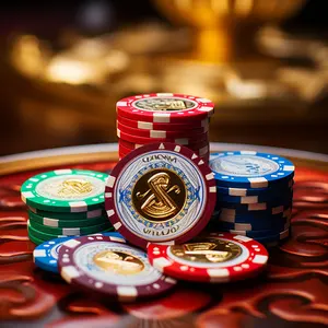 Grosir permainan papan Logo khusus khusus khusus tanah liat kasino kosong Set Chip Poker keramik