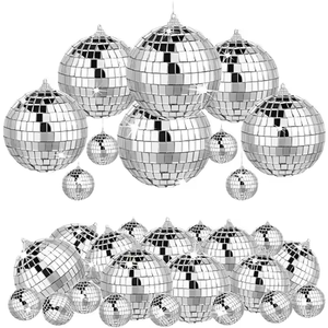 كرات الليزر على الموضة كرات عاكسة للكعك الديسكو كرات الديكور جولة الترتر الخبز حفلة عيد ميلاد تركيب كرات الزجاج - Product Image 3