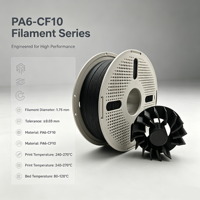 Filament d'imprimante 3D PA6-CF10 en fibre de carbone à 10 %, plastique d'ingénierie à faible déformation pour pièces fonctionnelles